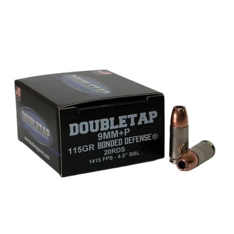 https3A2F2Fmedia.chattanoogashooting.com2Fimages2Fproduct2FDT9MM115BD2FDT9MM115BD.jpg Double Tap Bonded Defense Handgun Ammunition 9mm(+P) 115gr JHP 1415 fps 20/ct - Image 1