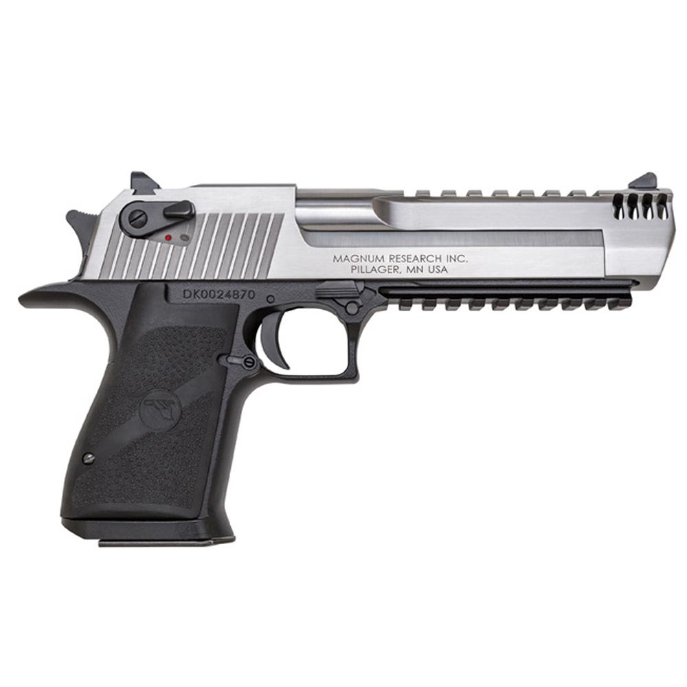 https3A2F2Fmedia.chattanoogashooting.com2Fimages2Fproduct2FDXDE357ASIMB2FDXDE357ASIMB-1.jpg Desert Eagle L6 Handgun .357 Mag 9rd Magazine 6" Barrel Silver Slide with Black Frame - Image 1