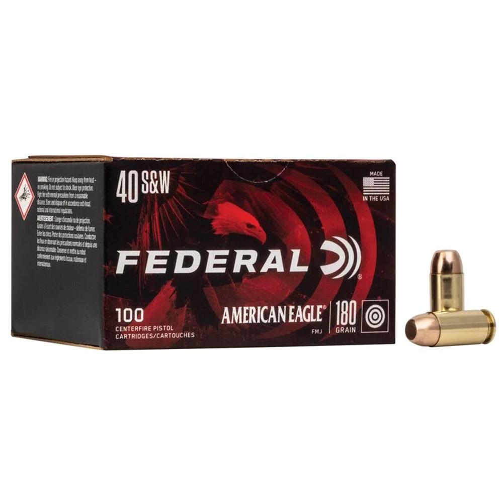https3A2F2Fmedia.chattanoogashooting.com2Fimages2Fproduct2FFAAE40R100C2FFAAE40R100C-1.jpg FEDERAL 40 S&W 180GR FULL METAL JACKET AMMO 500RD - Image 1