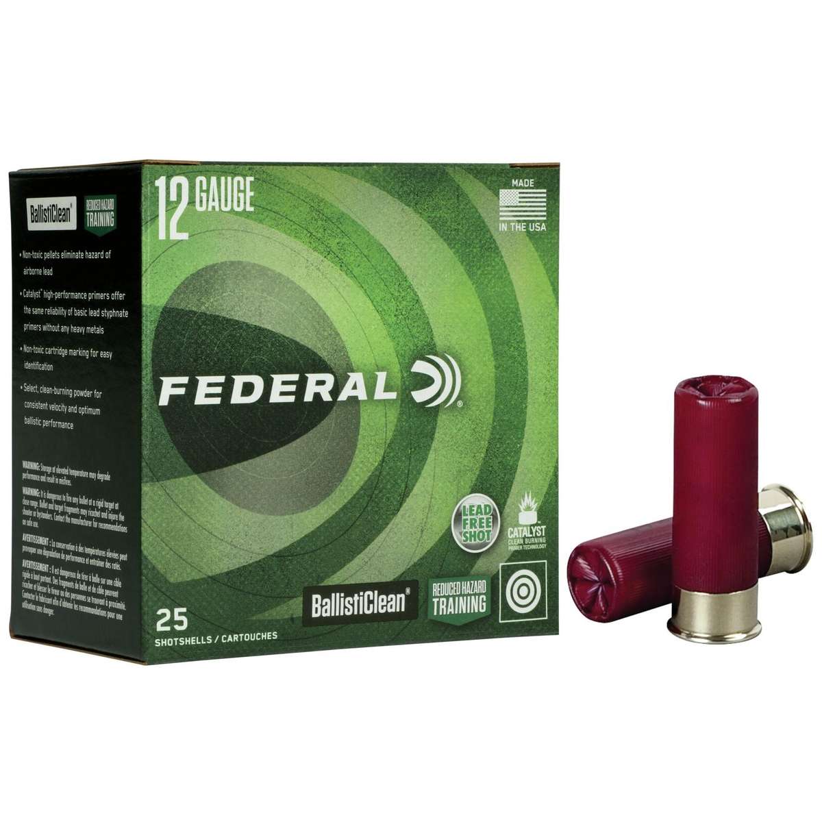 https3A2F2Fmedia.chattanoogashooting.com2Fimages2Fproduct2FFABC132002FFABC13200.jpg Federal BallistiClean Shotshells 12ga 2-3/4" 9 plts #00 1600 fps 25/ct - Image 1