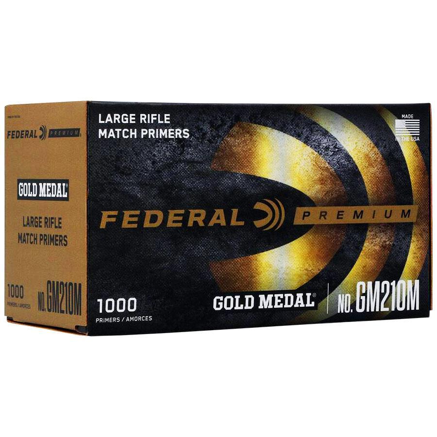 https3A2F2Fmedia.chattanoogashooting.com2Fimages2Fproduct2FFAGM210M2Ftop-rated-federal-gold-medal-centerfire-primers-1000-ct-gm210m.jpg Federal Premium Gold Medal Centerfire Primers-Large Rifle Match - Image 1