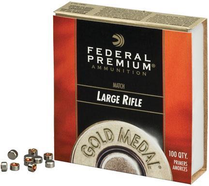 https3A2F2Fmedia.chattanoogashooting.com2Fimages2Fproduct2FFAGM215M2FFAGM215M.jpg Federal Premium Gold Medal Centerfire Primers-Large Magnum Rifle Match - Image 1
