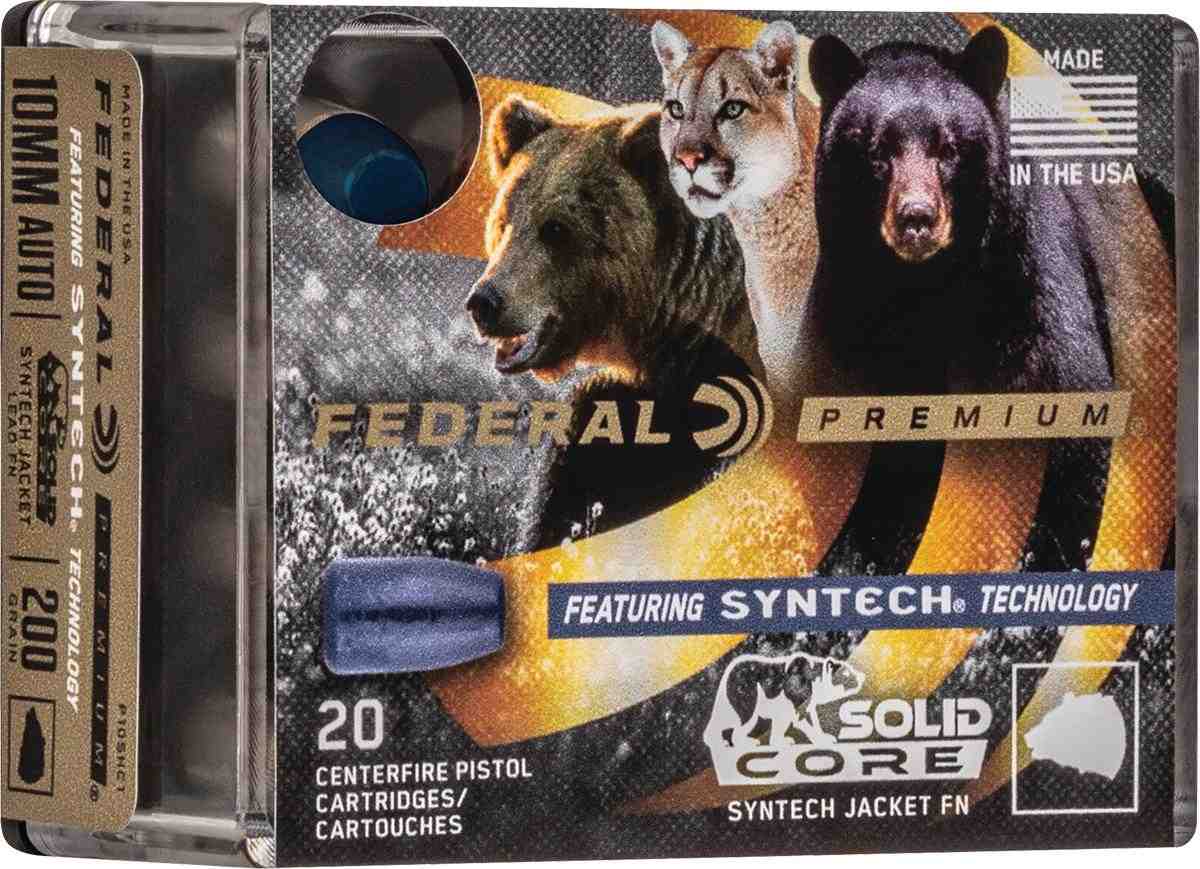 https3A2F2Fmedia.chattanoogashooting.com2Fimages2Fproduct2FFAP10SHC12FFAP10SHC1.jpg Federal Solid Core Handgun Ammunition 10mm Auto 200 gr TSJ 20/ct - Image 1