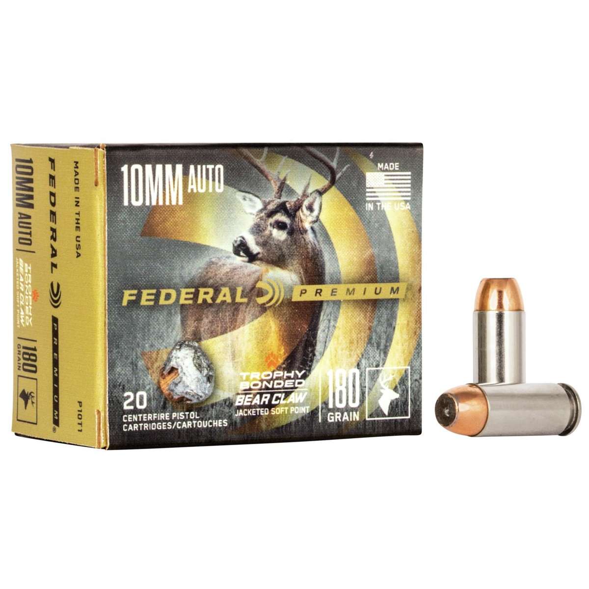 https3A2F2Fmedia.chattanoogashooting.com2Fimages2Fproduct2FFAP10T12FFAP10T1_1.jpg Federal Premium Vital-Shok Handgun Ammunition 10mm Auto 180 gr JSP 1275 fps 20 - Image 1