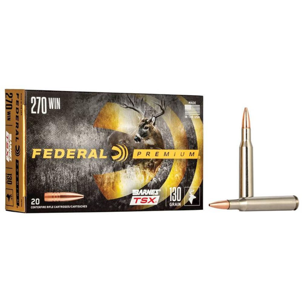 https3A2F2Fmedia.chattanoogashooting.com2Fimages2Fproduct2FFAP270L2FFAP270L-1.jpg Federal Premium Triple-Shock X Rifle Ammunition .270 Win 130 gr HP 3060 fps - 20/ct - Image 1