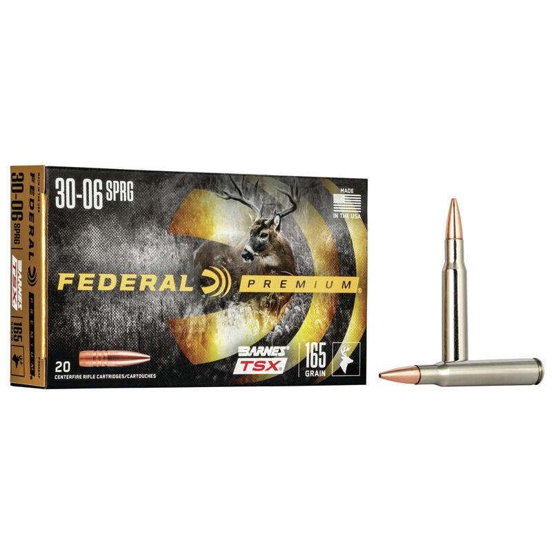https3A2F2Fmedia.chattanoogashooting.com2Fimages2Fproduct2FFAP3006AF2FFAP3006AF_1.jpg Federal Barnes TSX Rifle Ammunition 30-06 Sprg 165gr HP 2800 fps 20/ct - Image 1