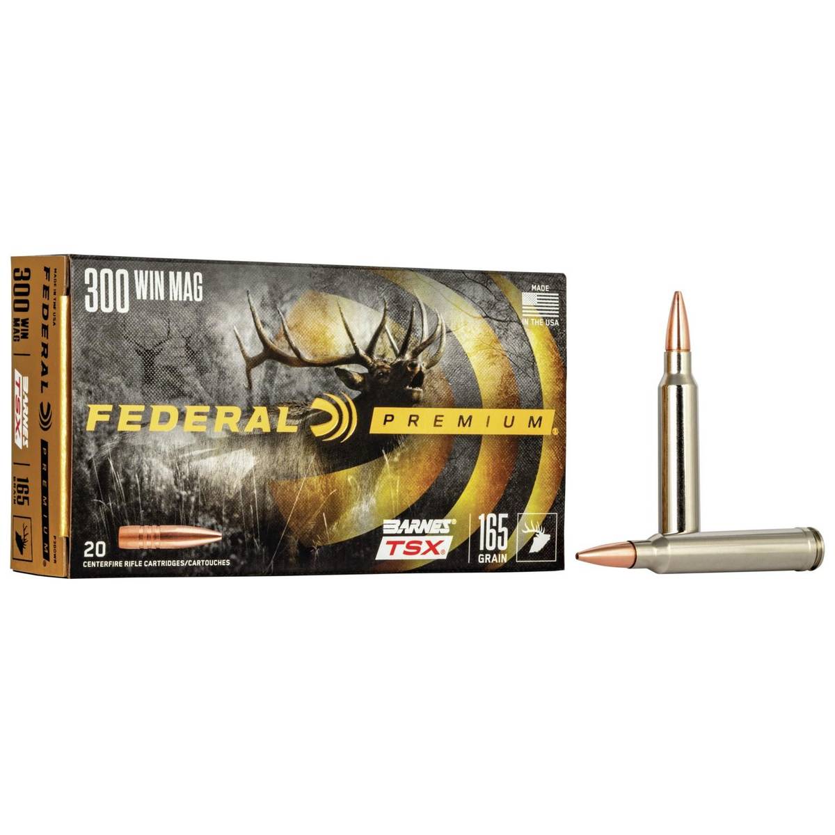 https3A2F2Fmedia.chattanoogashooting.com2Fimages2Fproduct2FFAP300WR2FFAP300WR_1.jpg Federal Barnes TSX Rifle Ammunition .300 Win Mag 165gr 3050 fps 20/ct - Image 1