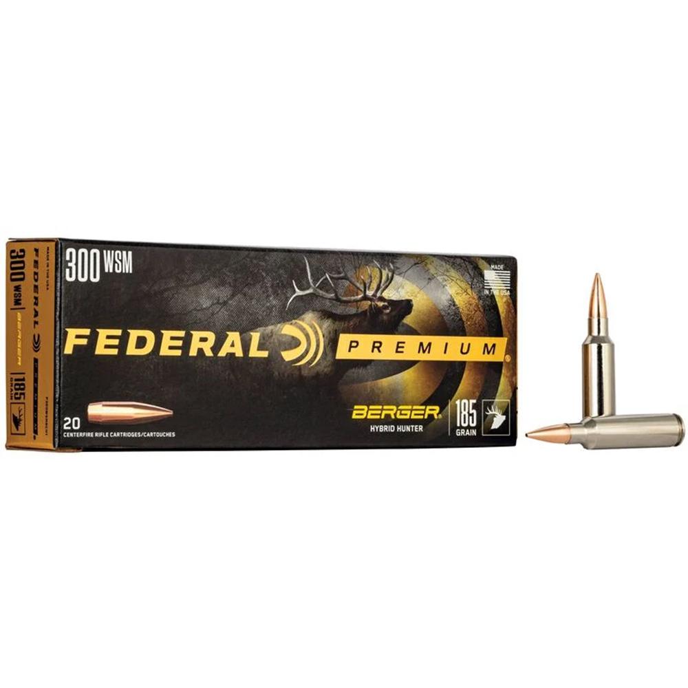 https3A2F2Fmedia.chattanoogashooting.com2Fimages2Fproduct2FFAP300WSMBCH12FFAP300WSMBCH1-1 Federal Classic Hunter Berger Hybrid Rifle Ammunition .300 WSM 185 gr BTHP 2950 fps 20/ct - Image 1