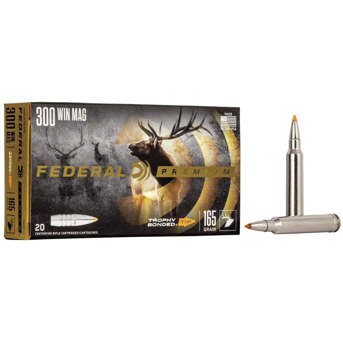 https3A2F2Fmedia.chattanoogashooting.com2Fimages2Fproduct2FFAP300WTT22FFAP300WTT2_1.jpg Federal Premium Vital-Shok Rifle Ammunition .300 Win Mag 165 gr TBT 3050 fps - 20/ct - Image 1