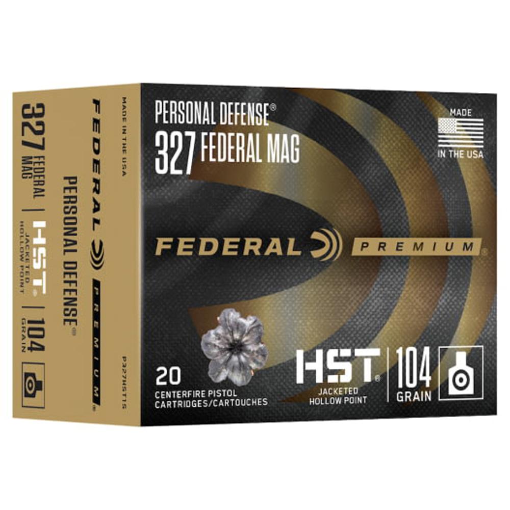 https3A2F2Fmedia.chattanoogashooting.com2Fimages2Fproduct2FFAP327HST1S2FFAP327HST1S_1.jpg Federal Personal Defense HST Handgun Ammunition .327 Federal 104 gr JHP 20/ct - Image 1