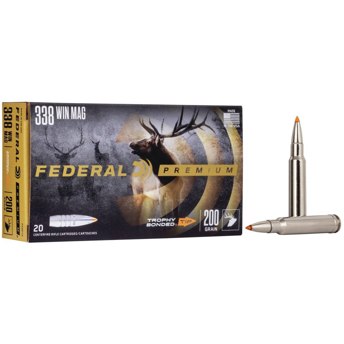 https3A2F2Fmedia.chattanoogashooting.com2Fimages2Fproduct2FFAP338TT22FFAP338TT2_1.jpg Federal Premium Vital-Shok Rifle Ammunition .338 Win Mag 200 gr BT 2930 fps 20 - Image 1