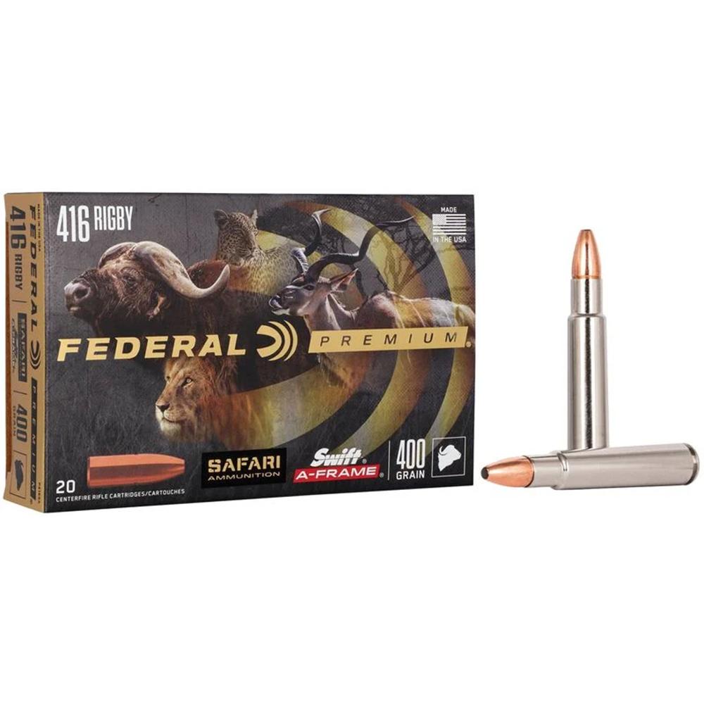 https3A2F2Fmedia.chattanoogashooting.com2Fimages2Fproduct2FFAP416SA2FFAP416SA-1.jpg Federal Premium Cape-Shok Rifle Ammunition .416 Rigby 400 gr SAF 2400 fps - 20/ct - Image 1