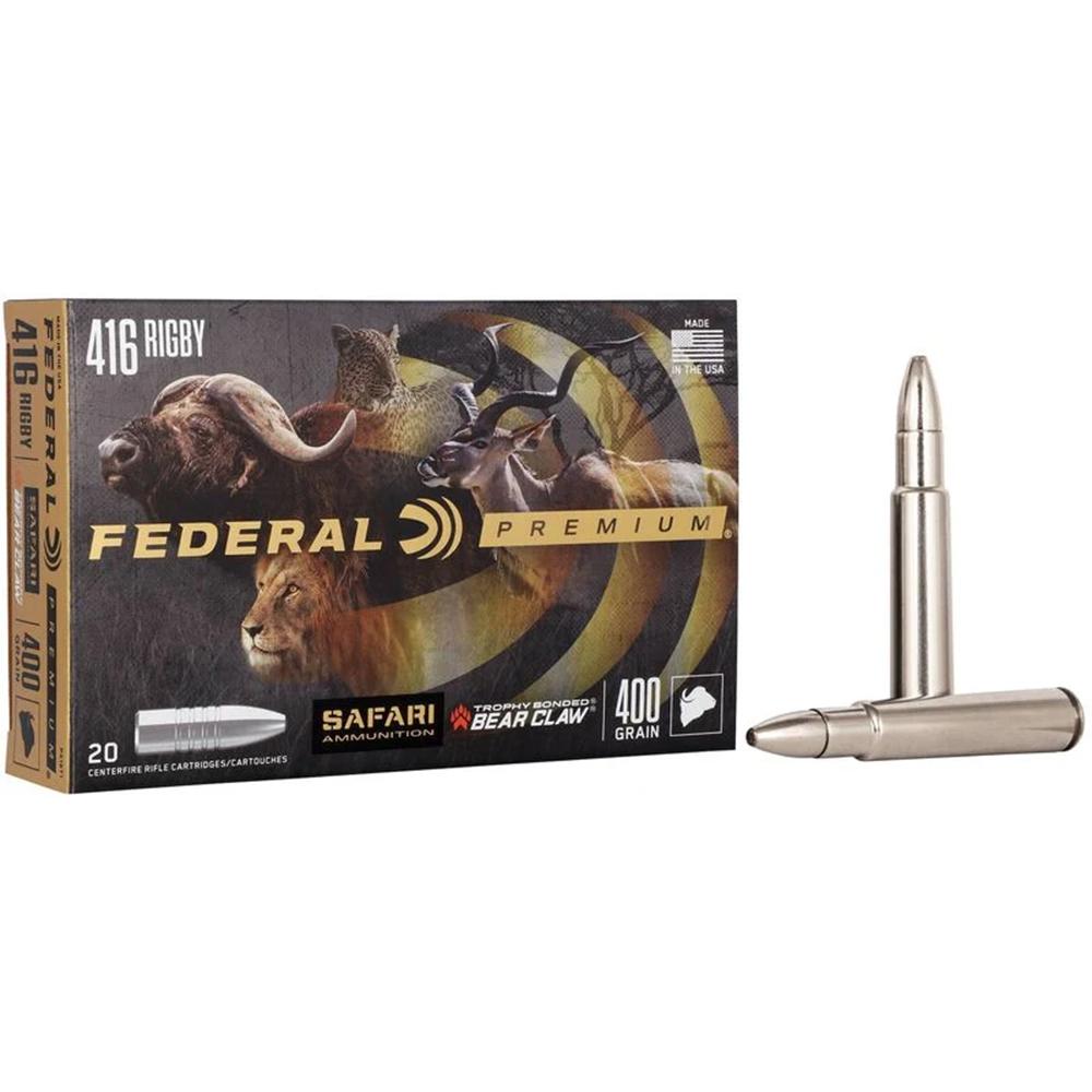 https3A2F2Fmedia.chattanoogashooting.com2Fimages2Fproduct2FFAP416T12FFAP416T1-1.jpg Federal Premium Cape-Shok Rifle Ammunition .416 Rigby 400 gr TBBC 2300 fps - 20/ct - Image 1