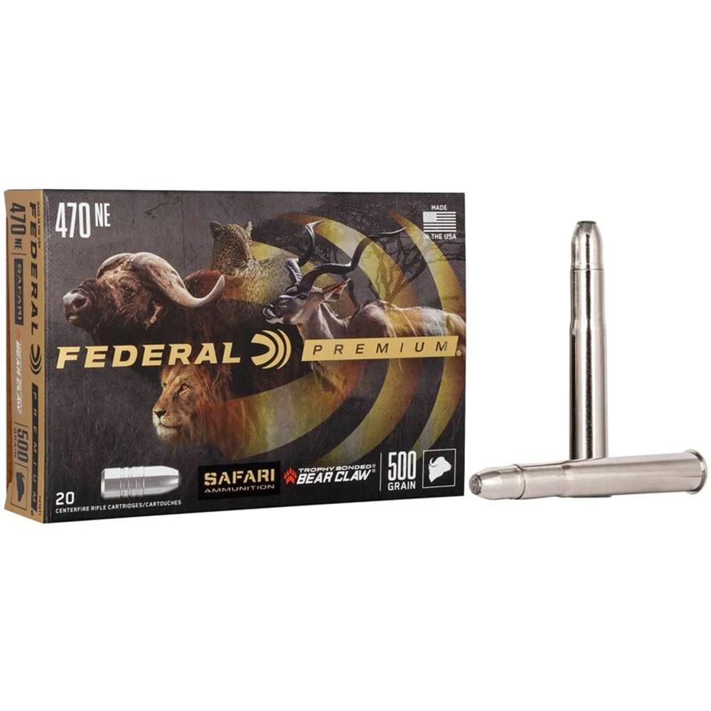 https3A2F2Fmedia.chattanoogashooting.com2Fimages2Fproduct2FFAP470T12FFAP470T1-1.jpg Federal Premium Cape-Shok Rifle Ammunition .470 Nitro 500 gr TBBC 2150 fps - 20/ct - Image 1
