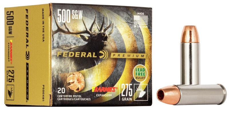 https3A2F2Fmedia.chattanoogashooting.com2Fimages2Fproduct2FFAP500XB12FFAP500XB1.jpg Federal Premium Vital-Shok Handgun Ammunition .500 S&W 275 gr BXP 1660 fps 20/box - Image 1