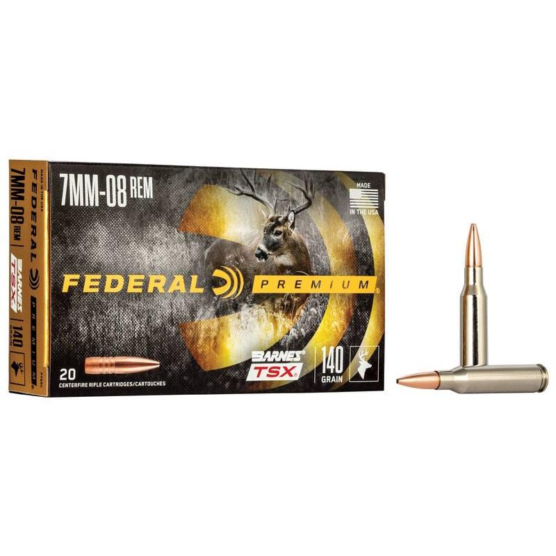 https3A2F2Fmedia.chattanoogashooting.com2Fimages2Fproduct2FFAP708C2FFAP708C_2.jpg Federal Barnes TSX Rifle Ammunition 7mm-08 Rem 140gr HP 2820 fps 20/ct - Image 1
