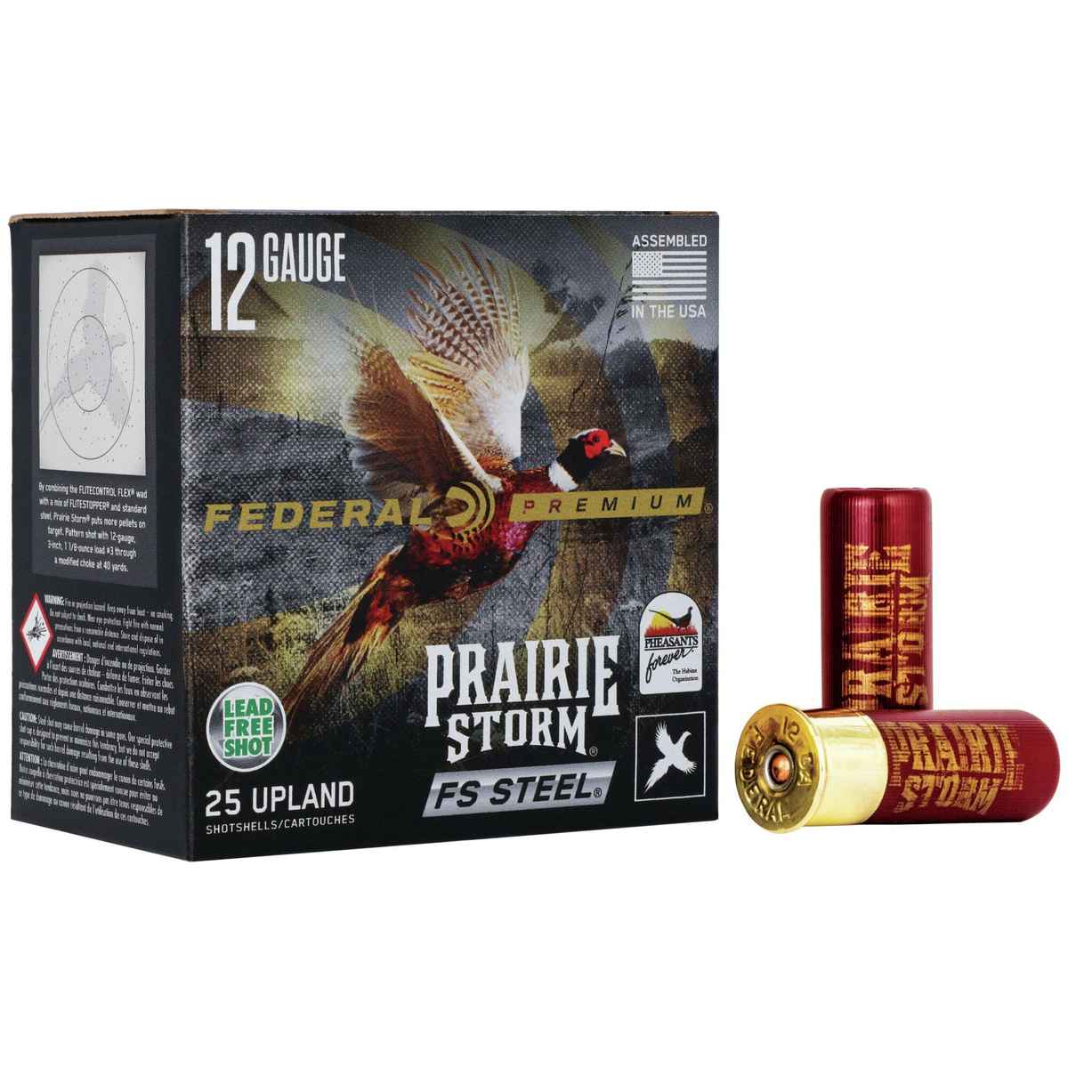 https3A2F2Fmedia.chattanoogashooting.com2Fimages2Fproduct2FFAPFSX147FS42FFAPFSX147FS4.jpg Federal Prairie Storm FS Steel Shotshells 12 ga 2-3/4" 1-1/8oz 1350 fps #4 25/ct - Image 1