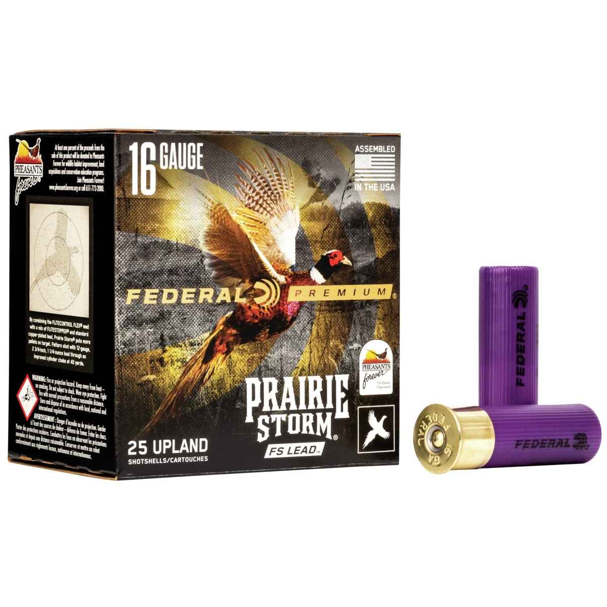 https3A2F2Fmedia.chattanoogashooting.com2Fimages2Fproduct2FFAPFX164FS52FFAPFX164FS5_1.jpg FEDERAL PREMIUM PRAIRIE STORM 16GA 2 3/4" 1-1/8OZ 5 SHOT FS LEAD AMMO 25RD - Image 1