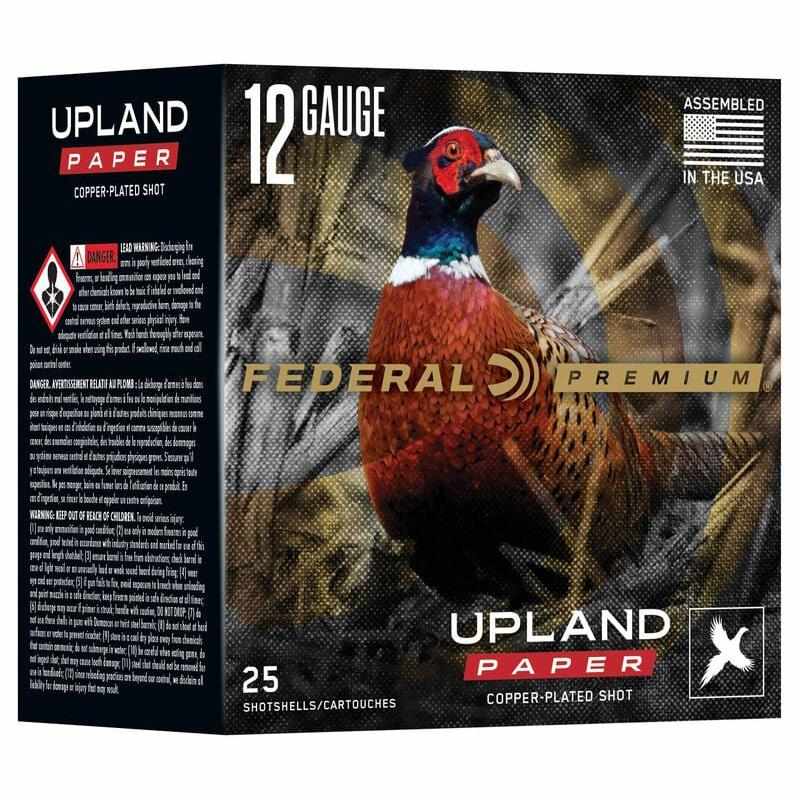 https3A2F2Fmedia.chattanoogashooting.com2Fimages2Fproduct2FFAPUP15452FFAPUP15441.jpg Federal Premium Upland Paper Shotshells 12ga 2-3/4" 1-1/4oz 1330 fps #5 25/ct - Image 1
