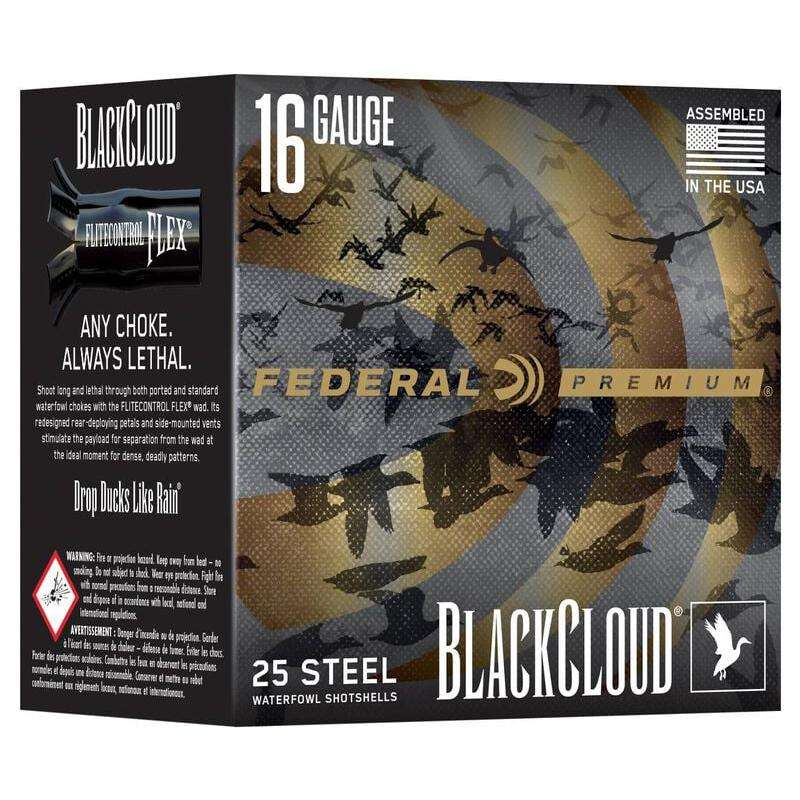 https3A2F2Fmedia.chattanoogashooting.com2Fimages2Fproduct2FFAPWBX16722FFAPWBX16721.jpg Federal Black Cloud Waterfowl Shotshells 16ga 2-3/4" 7/8oz 1450fps #2 25/ct