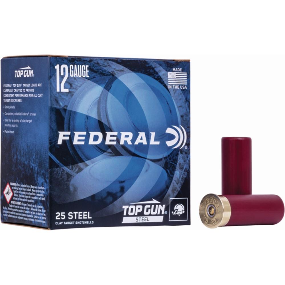 https3A2F2Fmedia.chattanoogashooting.com2Fimages2Fproduct2FFATG14772FFATG1477_1.jpg Federal Top Gun Steel Shotshells 12 ga 2-3/4" 1-1/8oz 1145 fps #7 25/ct - Image 1