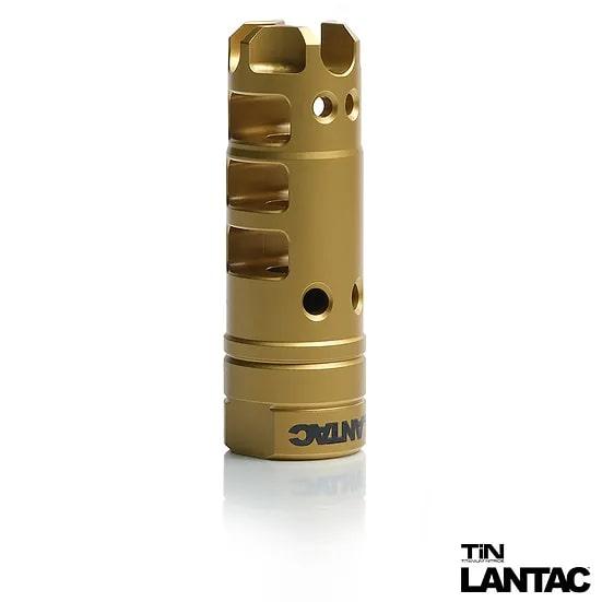 https3A2F2Fmedia.chattanoogashooting.com2Fimages2Fproduct2FFCDGN556BTIN2FFCDGN556BTIN-1.jpg Lantac Dragon Muzzle Brake .223/556 Gold Titanium Nitride - Image 1