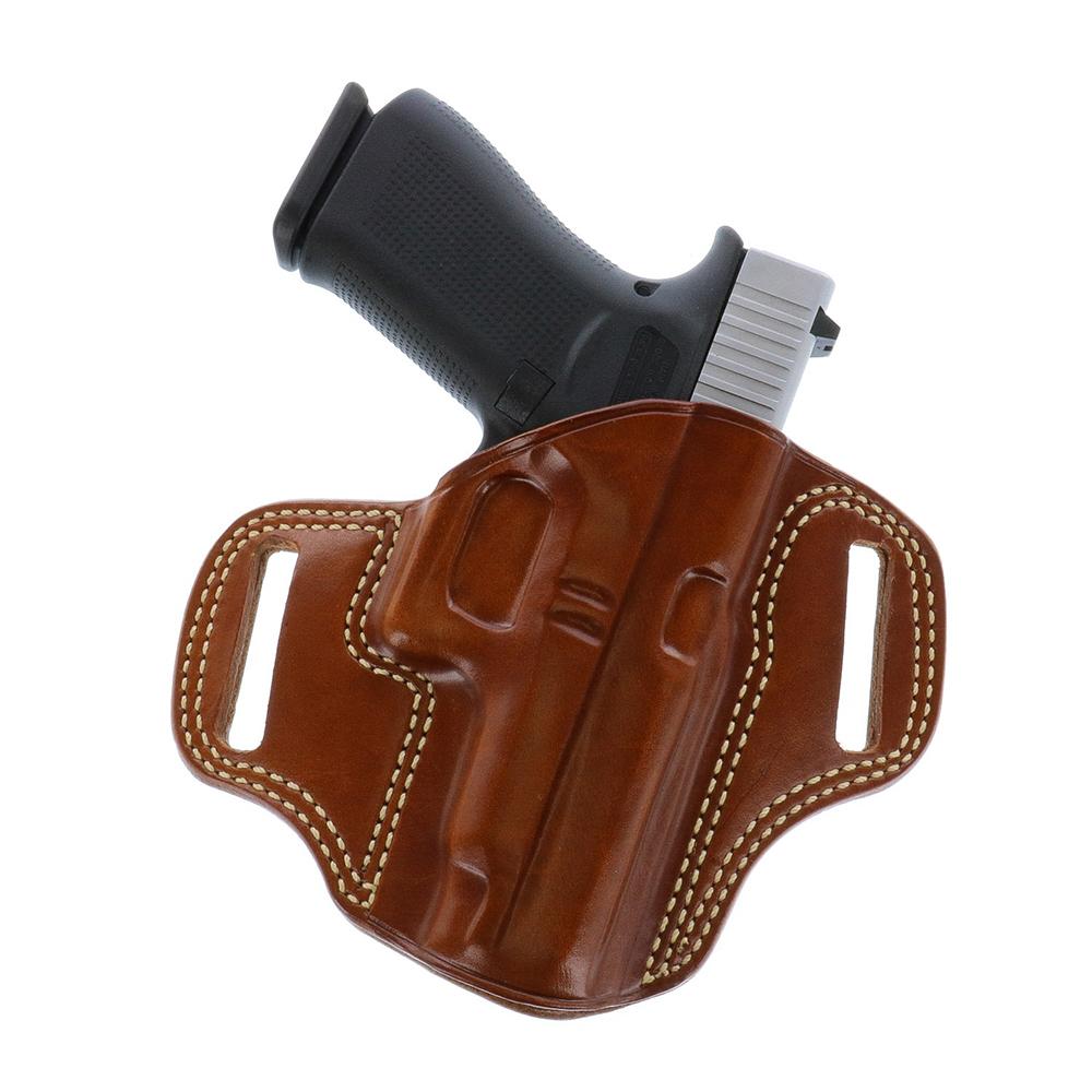 https3A2F2Fmedia.chattanoogashooting.com2Fimages2Fproduct2FGECM1262FGECM102-1_3.jpg Galco Combat Master Belt Holster for S&W N Frame 4" Tan RH - Image 1