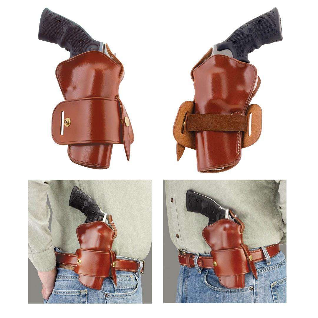 https3A2F2Fmedia.chattanoogashooting.com2Fimages2Fproduct2FGEWG1262FGEWG126.jpg Galco Wheelgunner Belt Holster S&W N Frame 29/629 4" Tan Ambidextrous - Image 1