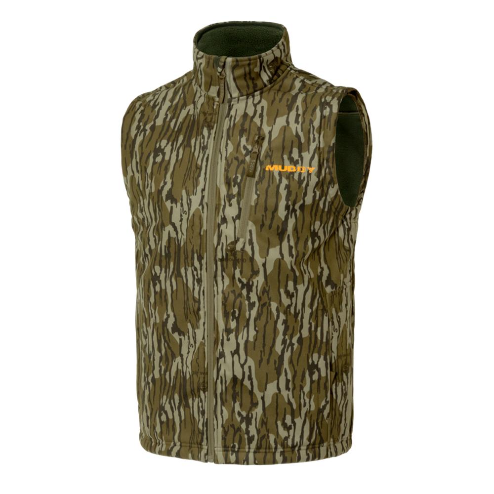 https3A2F2Fmedia.chattanoogashooting.com2Fimages2Fproduct2FGMMUDWDPVESTMOBXL2FGMMUDWDPVESTMOB-1_5.jpg Muddy TRX Softshell Vest Mossy Oak Bottomland XL - Image 1