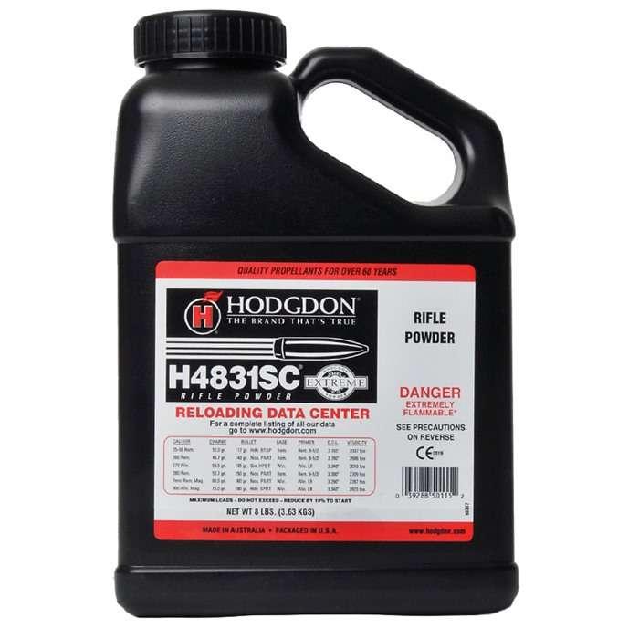 https3A2F2Fmedia.chattanoogashooting.com2Fimages2Fproduct2FHDH4831SC82FHDH4831SC8-1.jpg Hodgdon Extreme H4831 Short Cut Rifle Powder 8 lbs