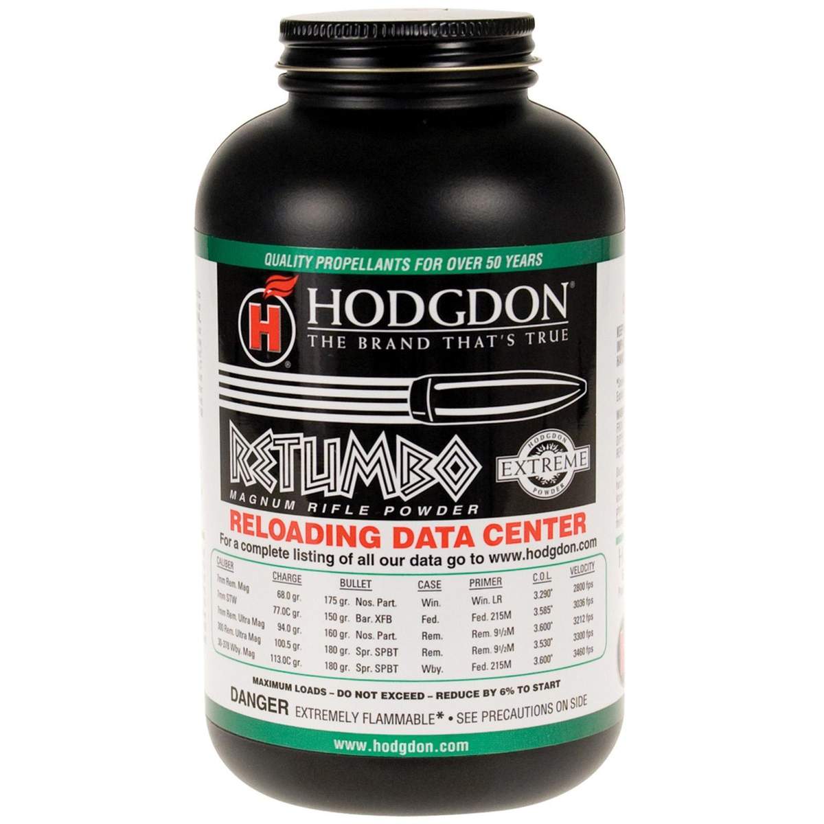 https3A2F2Fmedia.chattanoogashooting.com2Fimages2Fproduct2FHDRET12FHDRET1.jpg Hodgdon Extreme Retumbo Rifle Powder 1 lbs - Image 1