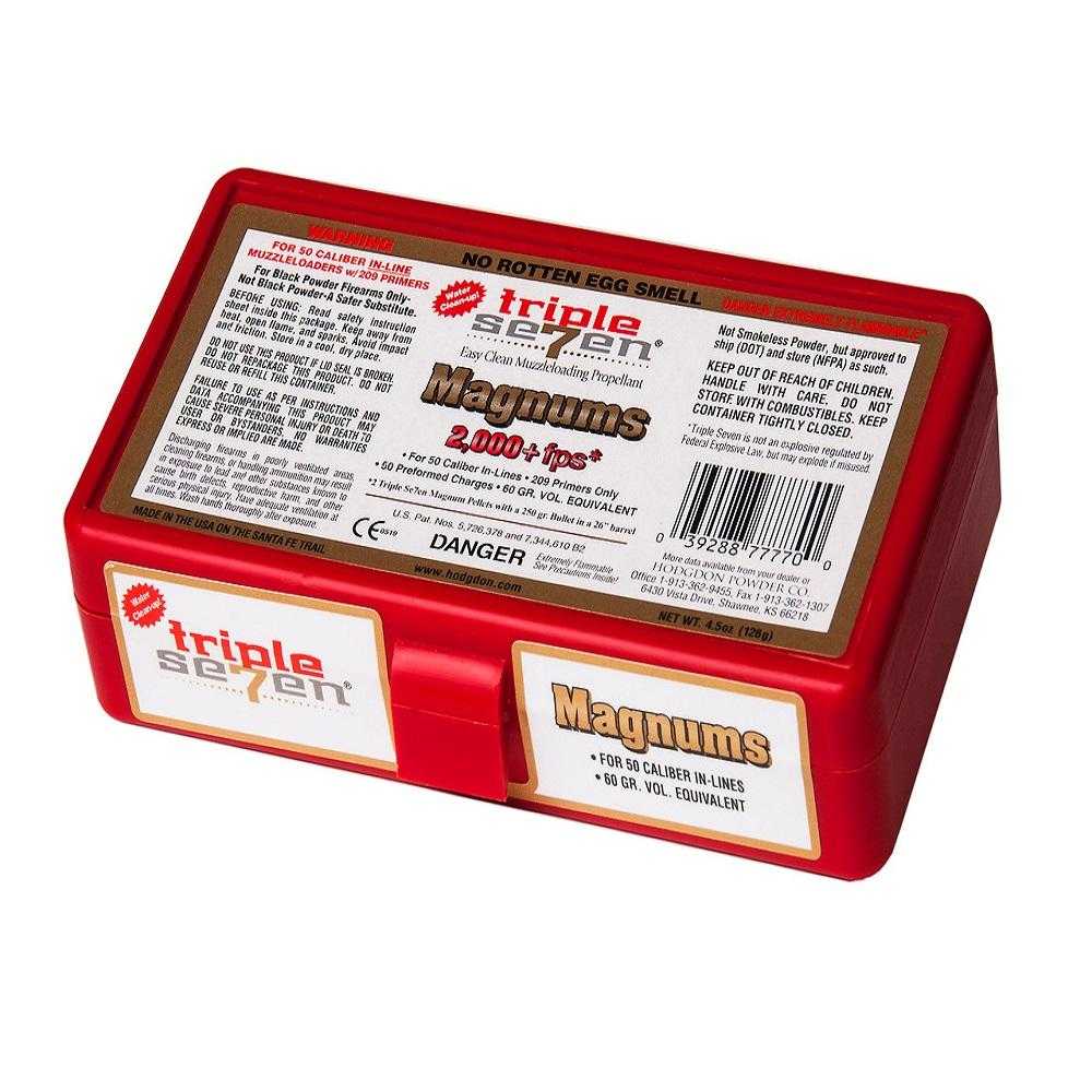 https3A2F2Fmedia.chattanoogashooting.com2Fimages2Fproduct2FHDT7MAG50502FHDT7MAG50501.jpg Hodgdon Triple Seven Black Powder Substitute .50 cal Magnum Pellets - 50/ct - Image 1