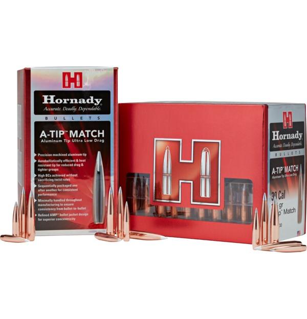 https3A2F2Fmedia.chattanoogashooting.com2Fimages2Fproduct2FHO227992FHO22799-3.jpg Hornady Aluminum A-Tip Match Rifle Bullets 22 cal .224" 76 gr 100/ct - Image 1