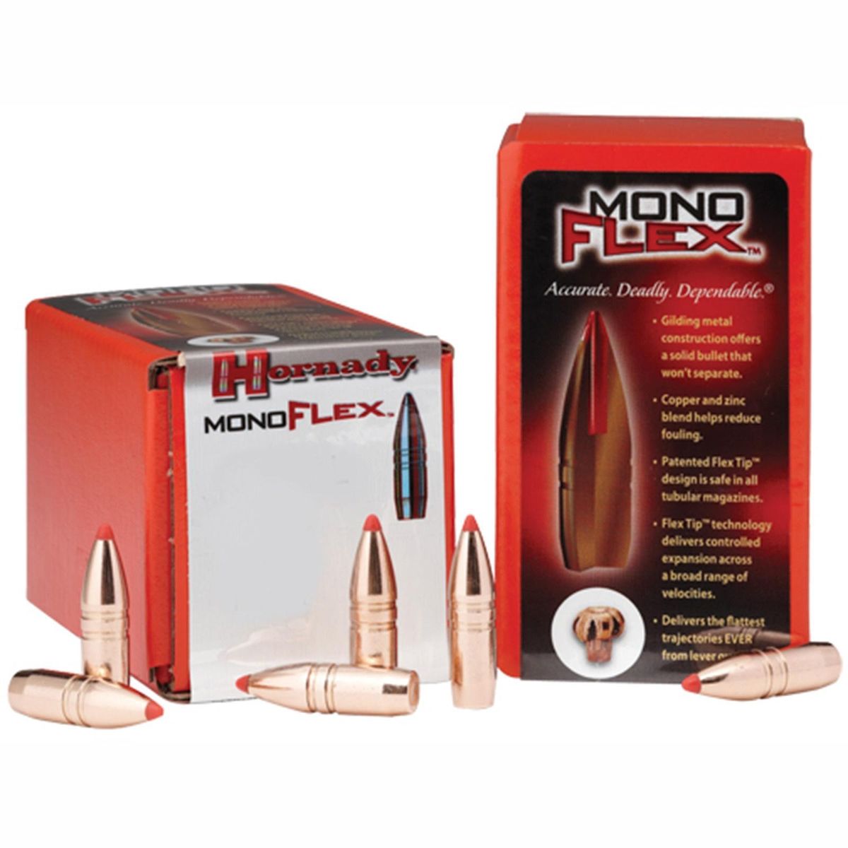 https3A2F2Fmedia.chattanoogashooting.com2Fimages2Fproduct2FHO303102FHO30310.jpg Hornady MonoFlex Rifle Bullets .30-30 Win .308" 140 gr MFLX 50/ct - Image 1