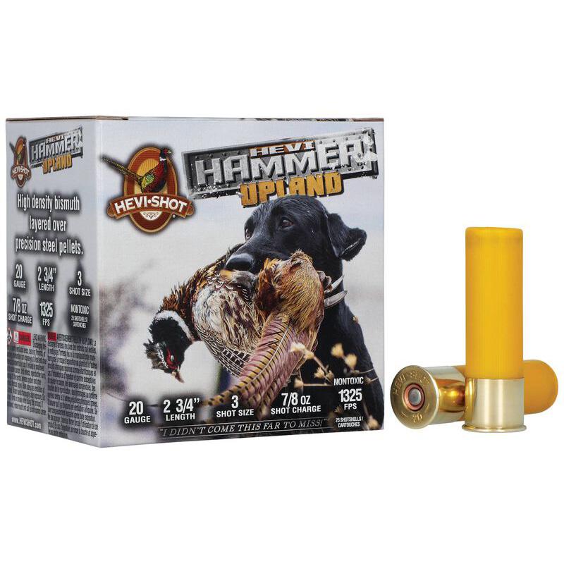 https3A2F2Fmedia.chattanoogashooting.com2Fimages2Fproduct2FHVHS292032FHVHS292031.jpg HEVI-SHOT HEVI Hammer Upland Shotshells 20ga 2-3/4" 1oz 1325 fps #3 25/ct - Image 1