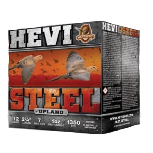 https3A2F2Fmedia.chattanoogashooting.com2Fimages2Fproduct2FHVHS612272FHVHS61266.jpg HEVI-Shot HEVI-Steel Upland Shotshells 12ga 2-3/4" 1oz 1350 fps #7 25/ct - Image 1