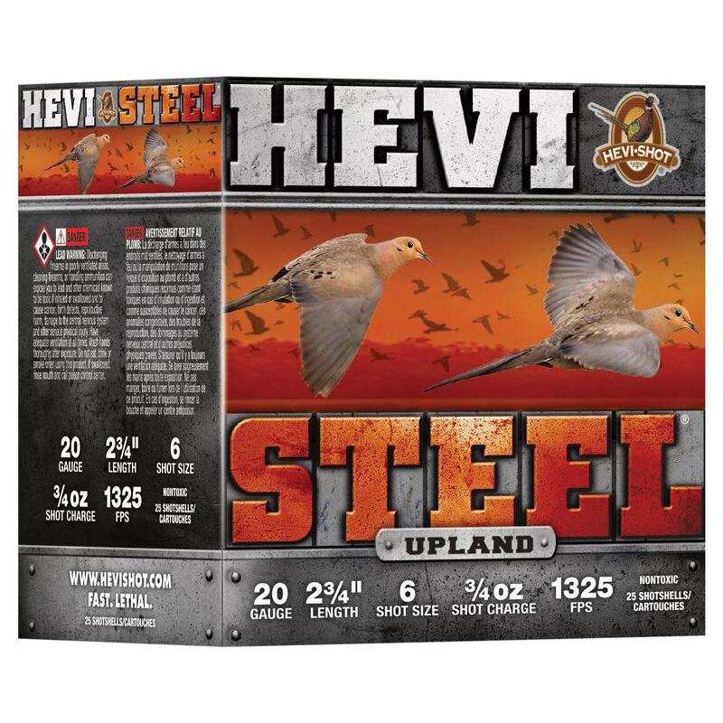 https3A2F2Fmedia.chattanoogashooting.com2Fimages2Fproduct2FHVHS620262FHVHS620261.jpg HEVI-Shot HEVI-Steel Upland Shotshell 20ga 2-3/4" 1oz 1325 fps #6 25/ct - Image 1