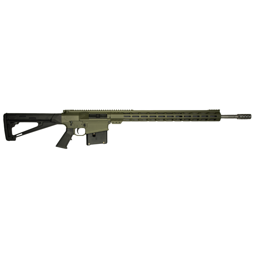 https3A2F2Fmedia.chattanoogashooting.com2Fimages2Fproduct2FIQGL10LA65PRCSSODG2FGL10LA65PRCSS2520ODG.png GLFA AR Long Action Rifle 6.5 PRC 5rd Magazine 24" Barrel MLOK Handguard OD Green Cerakote - Image 1