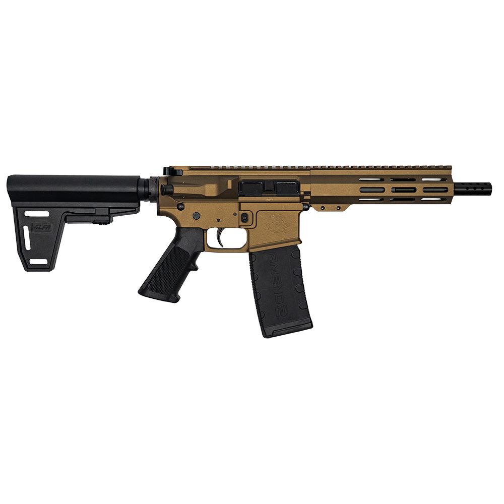 https3A2F2Fmedia.chattanoogashooting.com2Fimages2Fproduct2FIQGL15223PBBRZ2FIQGL15223PBBRZ.jpg GLFA 223 Wylde Braced Pistol .223 Wylde 30rd Magazine 7.5" Nitride Barrel Bronze Finish - Image 1