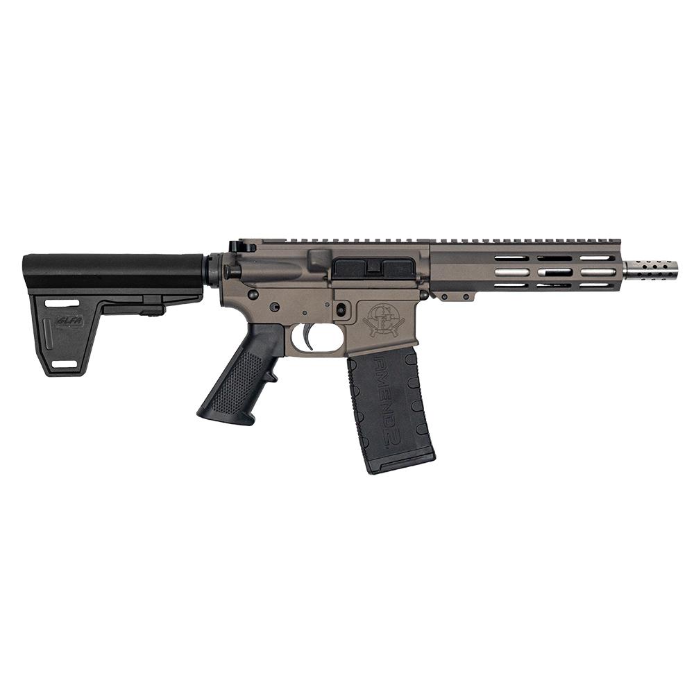https3A2F2Fmedia.chattanoogashooting.com2Fimages2Fproduct2FIQGL15223SSPBTNG2FIQGL15223PBTNG1.jpg GLFA 223 Wylde Braced Pistol .223 Wylde 30rd Magazine 7.5" Stainless Steel Barrel Tungsten Finish - Image 1