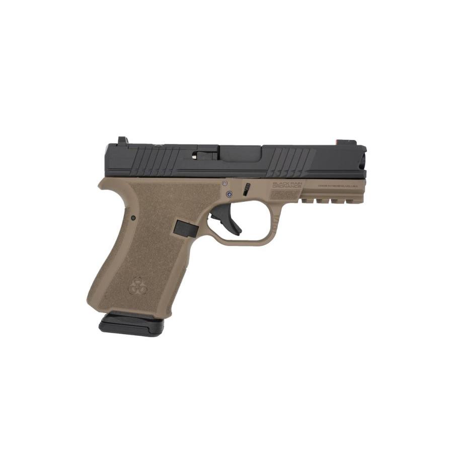 https3A2F2Fmedia.chattanoogashooting.com2Fimages2Fproduct2FIRBROFL9MMFDEBLK2FIRBROFL9MMFDEBLK1.jpg Black Rain Frontline Handgun 9mm Luger 15rd Magazine 3.75" Barrel FDE/Black Finish Optic Ready - Image 1