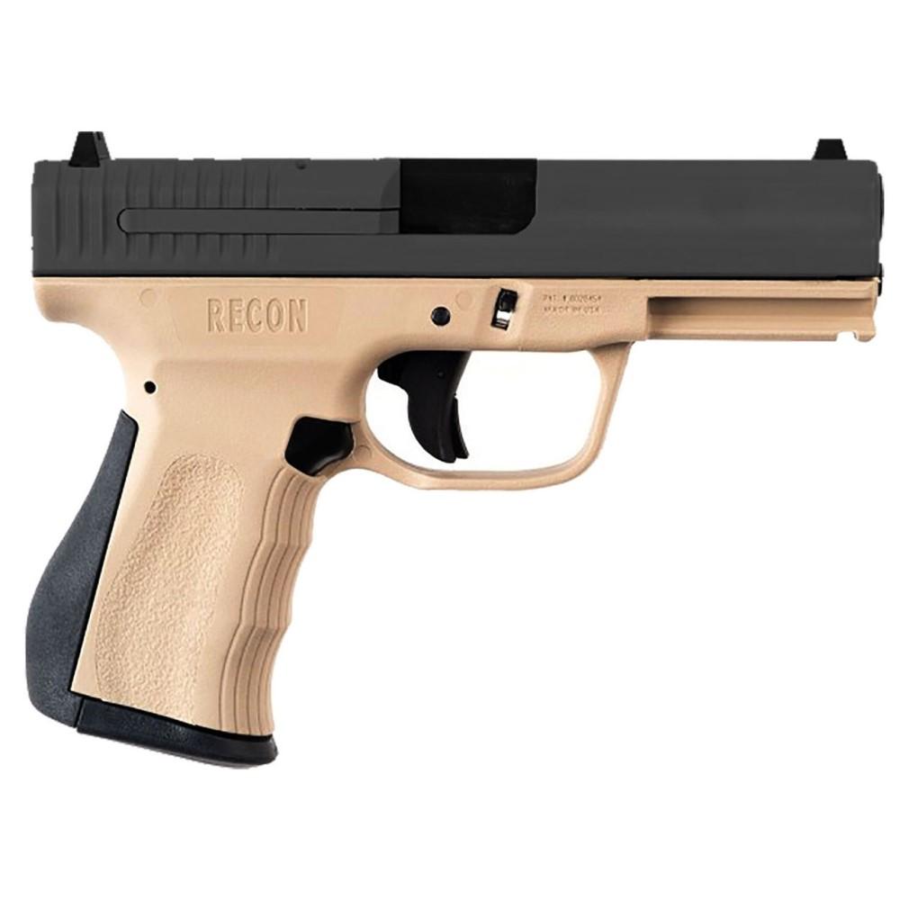 https3A2F2Fmedia.chattanoogashooting.com2Fimages2Fproduct2FJJFMKG9C1G2RSS2FJJFMKG9C1G2RSS_1.jpg FMK Firearms Recon 9C1G2 FAT Handgun 9mm 14/rd 4" Barrel Desert Tan Grip with Black Slide - Image 1