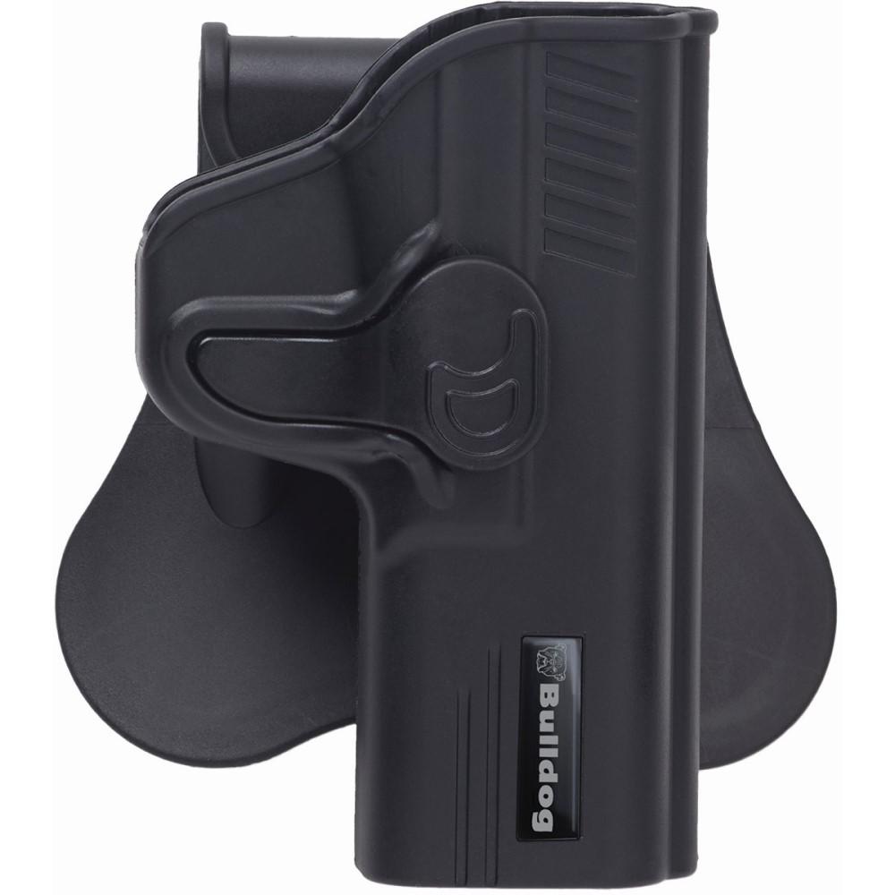 https3A2F2Fmedia.chattanoogashooting.com2Fimages2Fproduct2FJZRRSWMPS2FJZRR1911_1_24.jpg Bulldog Rapid Release Polymer Holster with Paddle Fits S&W M&P Shield Black RH - Image 1