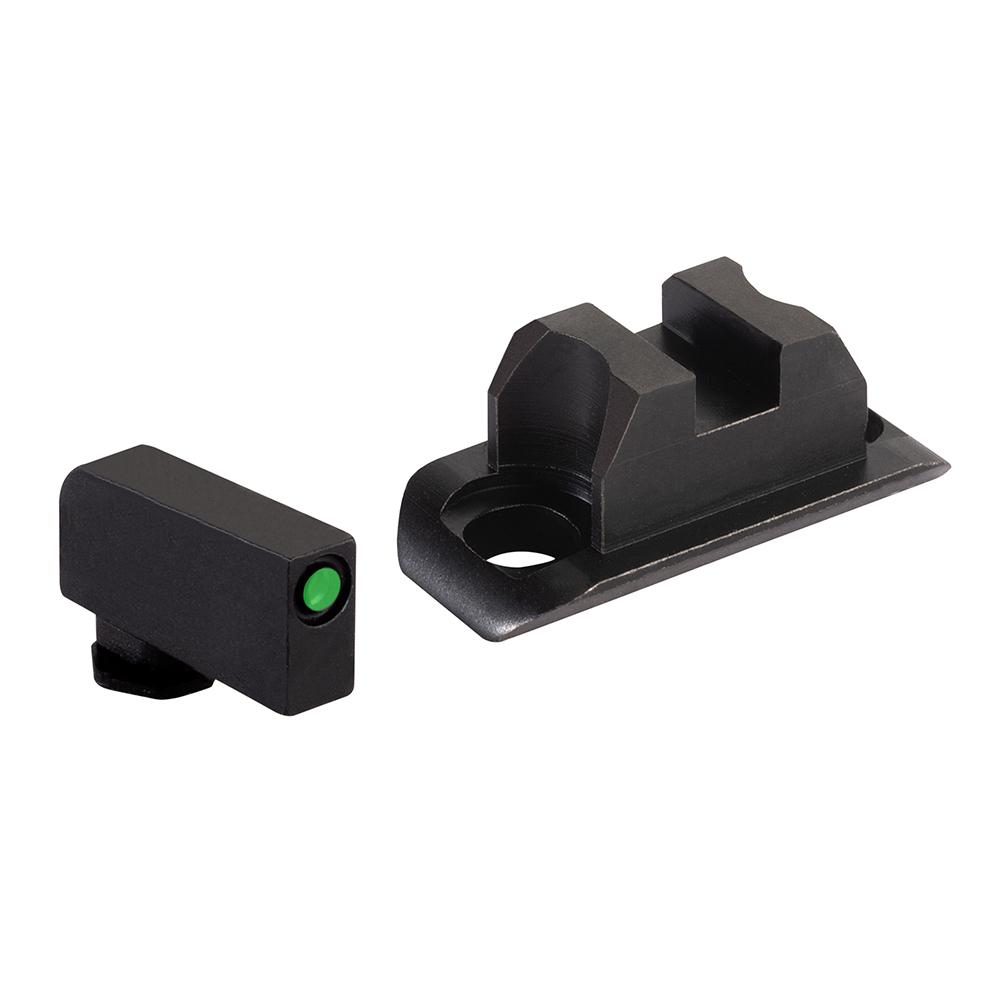 https3A2F2Fmedia.chattanoogashooting.com2Fimages2Fproduct2FKQAC8802FKQAC880-1.jpg Ameriglo Optic Compatible Sight Set for Glock 43X/48 A-Cut Green with Black .240" Front Black Rear - Image 1