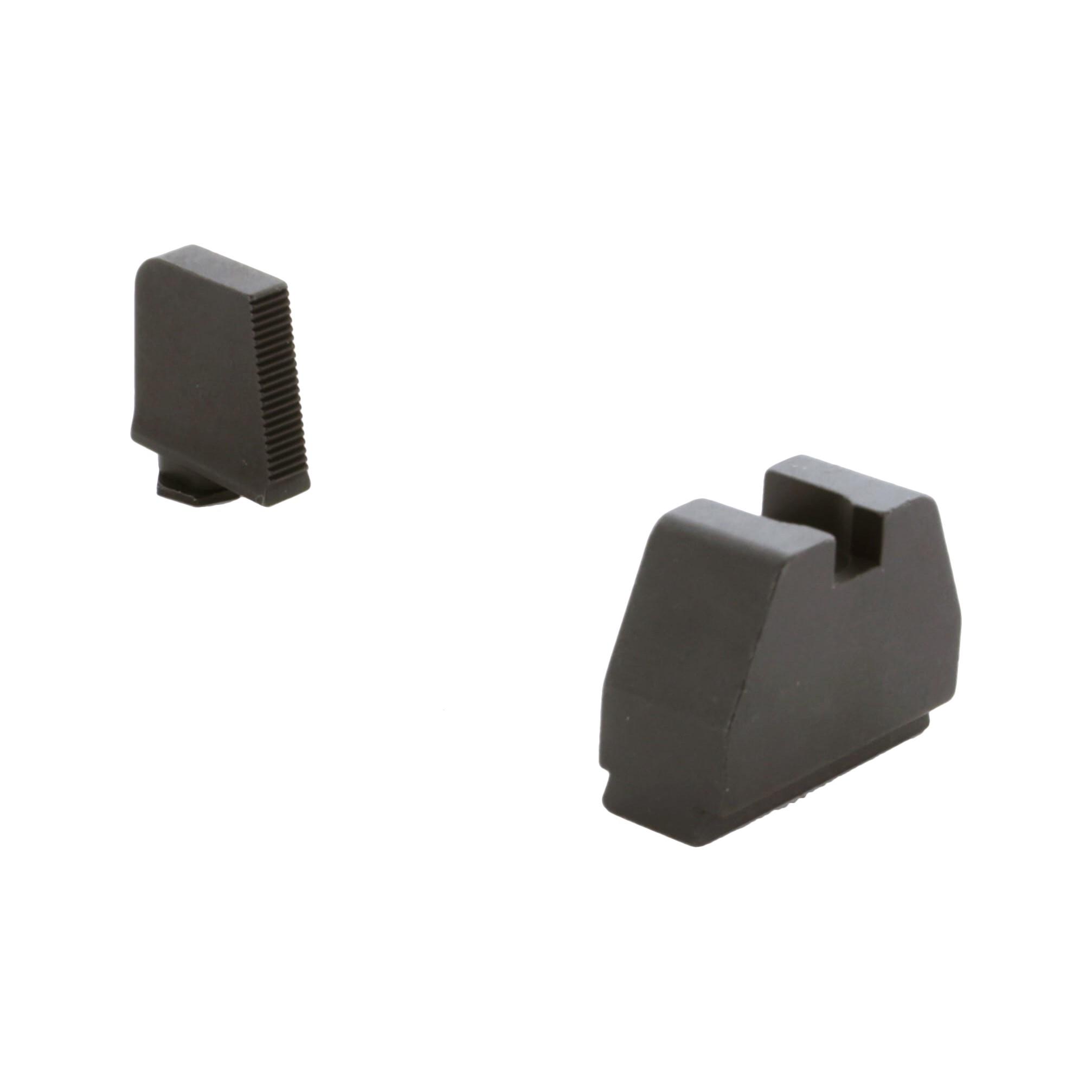 https3A2F2Fmedia.chattanoogashooting.com2Fimages2Fproduct2FKQGL5282FKQGL528.jpg Ameriglo 8XL Tall Black Serrated .475 Front Flat Black .578 Rear Handgun Sight Glock - Image 1