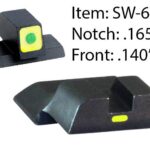 Ameriglo CAP Tritium Night Sights for S&W M&P / Front Tritium - Green / Front Outline - LumiGreen / Style - CAP / Rea