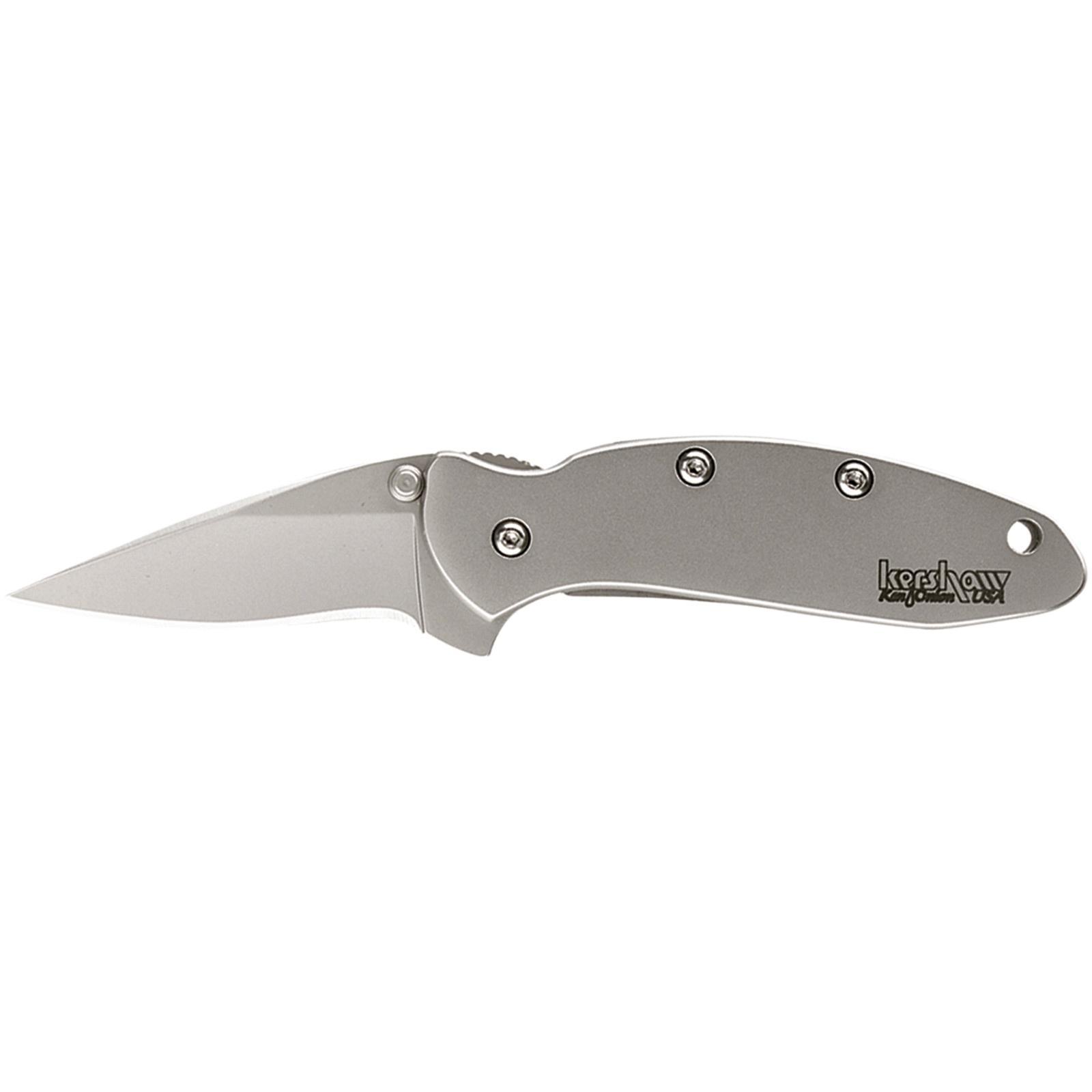 https3A2F2Fmedia.chattanoogashooting.com2Fimages2Fproduct2FKW16002FKW1600.jpg Kershaw Ken Onion Chive Folding Knife 1-9/10" Drop Point Blade Silver - Image 1