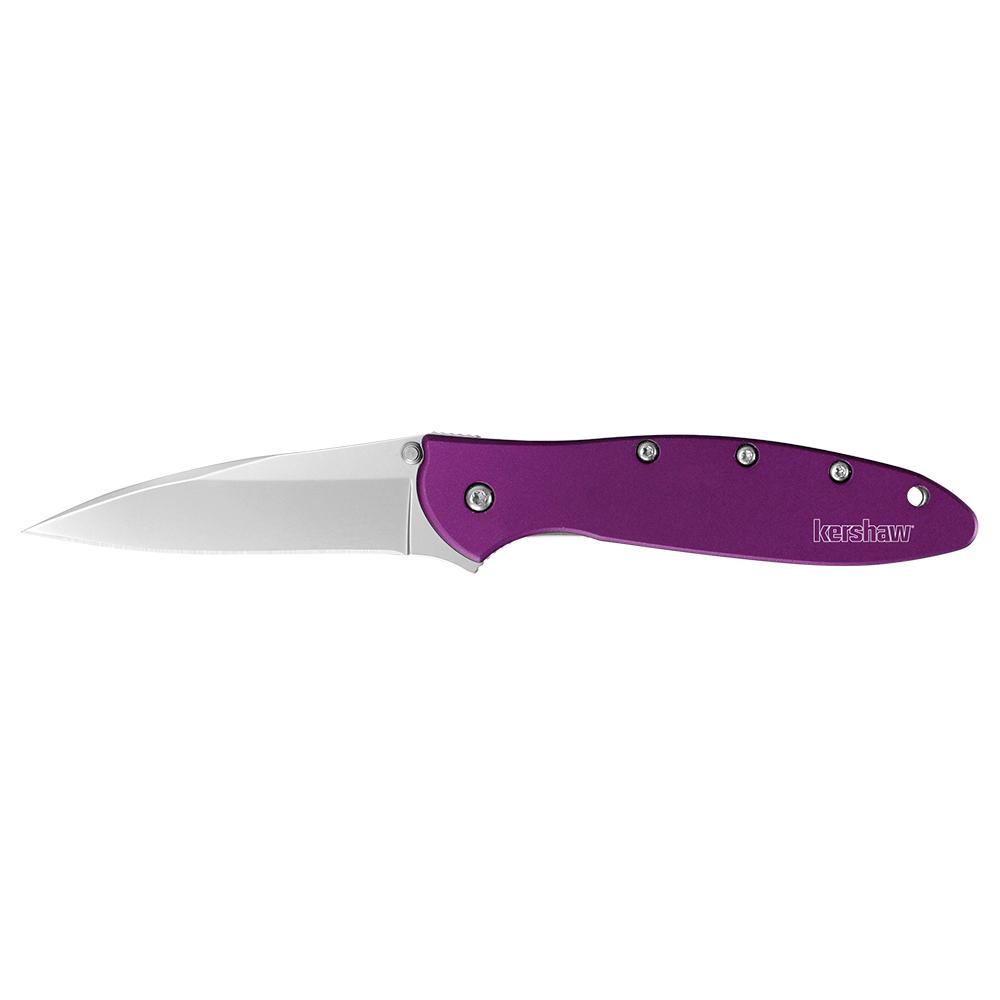 https3A2F2Fmedia.chattanoogashooting.com2Fimages2Fproduct2FKW1660PUR2FKW1660PUR-1.jpg Kershaw Leek Folding Knife 3" Drop Point Blade Purple - Image 1