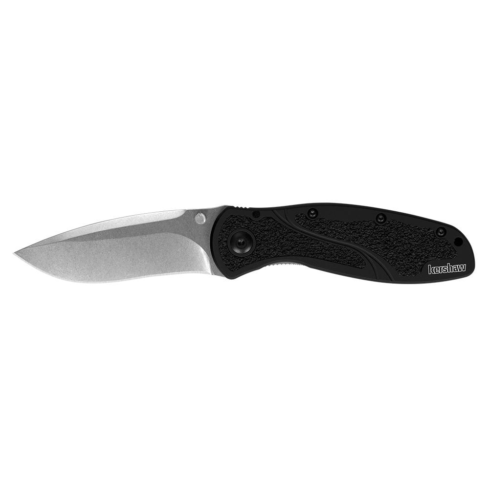 https3A2F2Fmedia.chattanoogashooting.com2Fimages2Fproduct2FKW1670S30V2FKW1670S30V-1.jpg Kershaw Blur Folding Knife 3-2/5" Stonewashed Drop Point Blade Black - Image 1