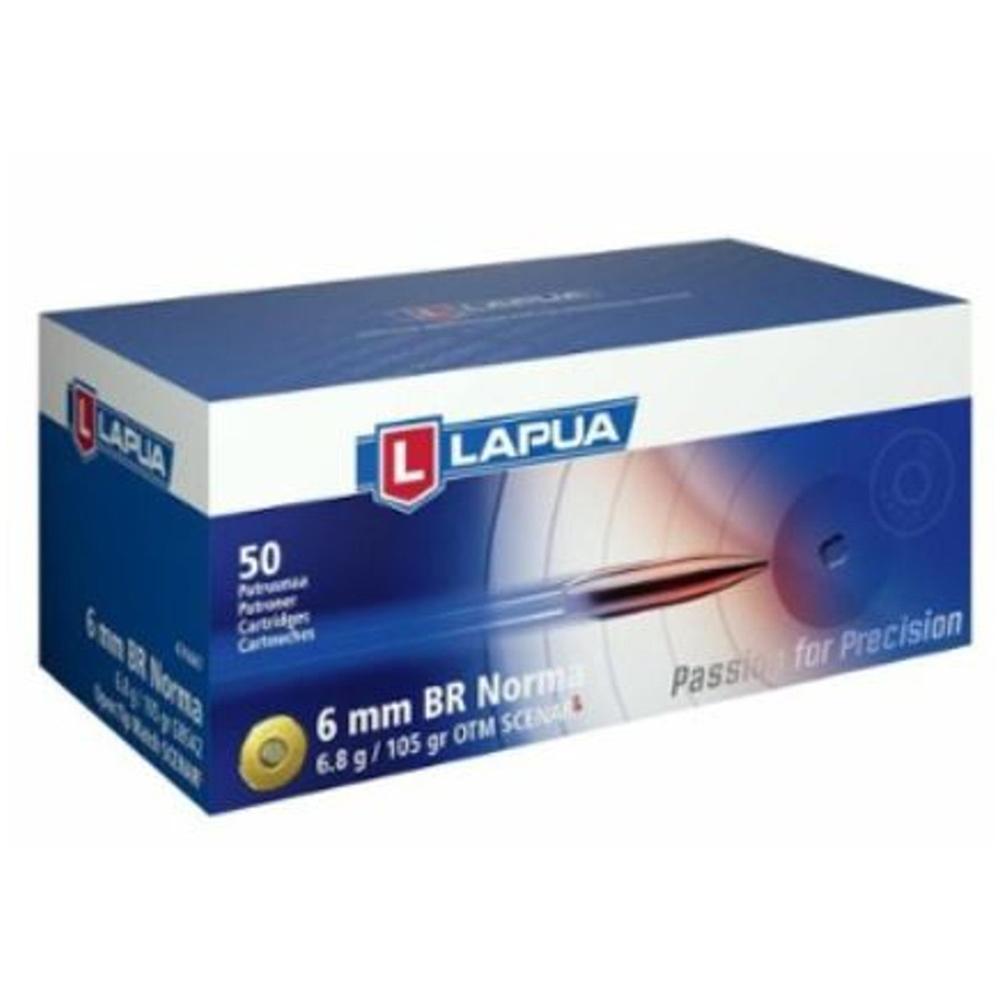 https3A2F2Fmedia.chattanoogashooting.com2Fimages2Fproduct2FLP43160472FLP4316047.jpg Lapua OTM Rifle Ammo 6mm BR Norma 105 gr Scenar-L 2674 fps 50/ct - Image 1